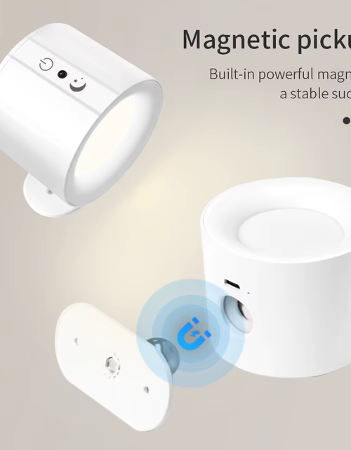 Load image into Gallery viewer, LED Wall Sconces Light Touch Control Double Head Wall Lamp 360 Rotatable 3Colors Wall Lights Wireless Night Lights for Bedroom
