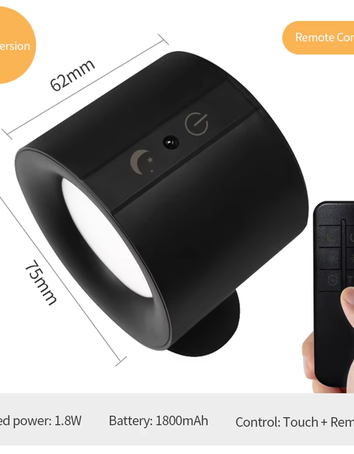 Load image into Gallery viewer, LED Wall Sconces Light Touch Control Double Head Wall Lamp 360 Rotatable 3Colors Wall Lights Wireless Night Lights for Bedroom
