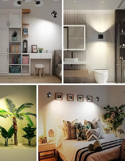 Load image into Gallery viewer, LED Wall Sconces Light Touch Control Double Head Wall Lamp 360 Rotatable 3Colors Wall Lights Wireless Night Lights for Bedroom
