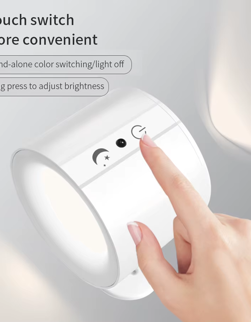 Load image into Gallery viewer, LED Wall Sconces Light Touch Control Double Head Wall Lamp 360 Rotatable 3Colors Wall Lights Wireless Night Lights for Bedroom

