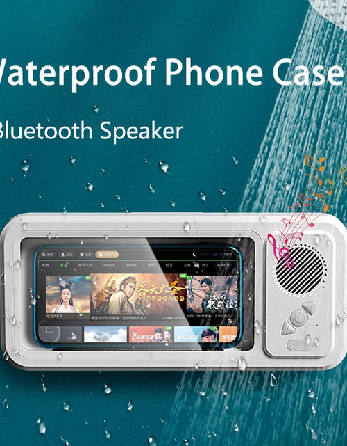 Load image into Gallery viewer, Waterproof Bathroom Phone Case with Bluetooth Speaker and Wall Mount Holder - Anti-Fog Design for Shower and Kitchen Use
