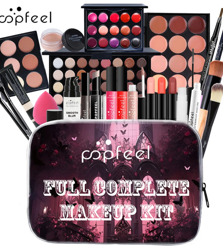 Comprehensive Makeup Set for Women and Girls, Featuring Eyeshadows, Lipsticks, Eyeliner, and Face Essentials for Effortless Glamour.