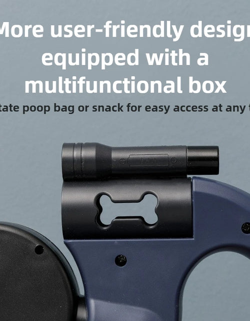 Load image into Gallery viewer, Premium 3M Retractable Double Dog Leash for Small Dogs Reflective 360 Swivel No Tangle Walking Pet Lead with LED Lights
