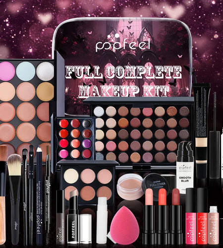 Comprehensive Makeup Set for Women and Girls, Featuring Eyeshadows, Lipsticks, Eyeliner, and Face Essentials for Effortless Glamour.