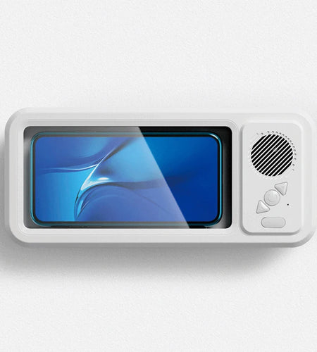Waterproof Bathroom Phone Case with Bluetooth Speaker and Wall Mount Holder - Anti-Fog Design for Shower and Kitchen Use