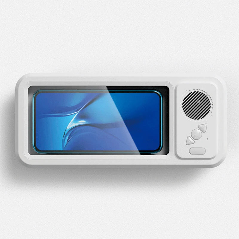Waterproof Bathroom Phone Case with Bluetooth Speaker and Wall Mount Holder - Anti-Fog Design for Shower and Kitchen Use