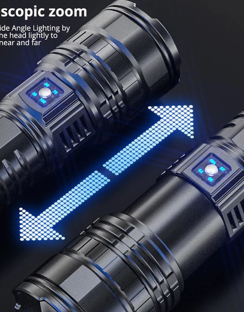 Load image into Gallery viewer, 1000W Rechargeable Emergency Spotlight with 9km Range and 990,000,000 Lumens - High-Performance Tactical LED Flashlight with 15,000mAh Battery
