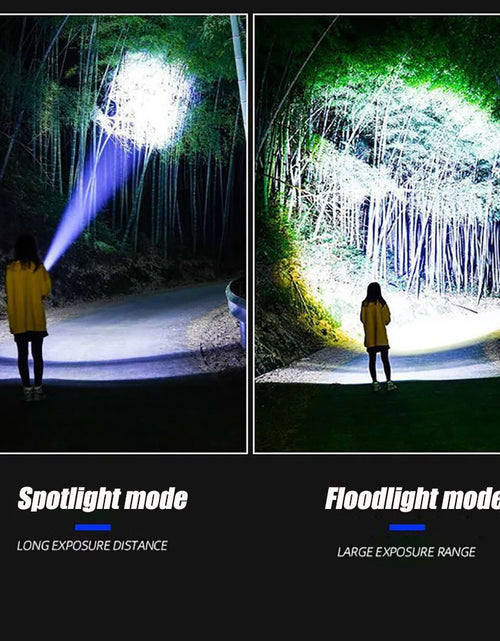 Load image into Gallery viewer, 1000W Rechargeable Emergency Spotlight with 9km Range and 990,000,000 Lumens - High-Performance Tactical LED Flashlight with 15,000mAh Battery
