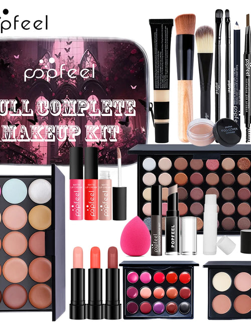 Load image into Gallery viewer, Comprehensive Makeup Set for Women and Girls, Featuring Eyeshadows, Lipsticks, Eyeliner, and Face Essentials for Effortless Glamour.
