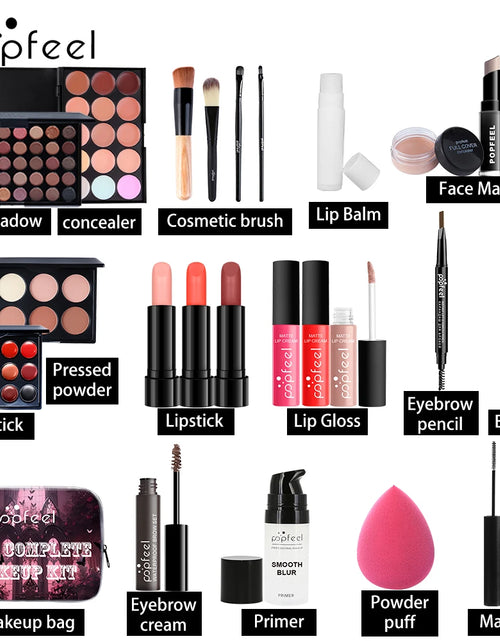 Load image into Gallery viewer, Comprehensive Makeup Set for Women and Girls, Featuring Eyeshadows, Lipsticks, Eyeliner, and Face Essentials for Effortless Glamour.
