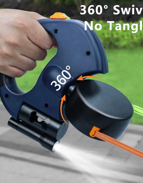 Load image into Gallery viewer, Premium 3M Retractable Double Dog Leash for Small Dogs Reflective 360 Swivel No Tangle Walking Pet Lead with LED Lights
