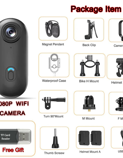 Load image into Gallery viewer, Pocket 4K Mini Camera Magnetic Wearable Cam with Waterproof Shell Wifi Bike Camera Friendly for Casual Cycling Vlog Home Use
