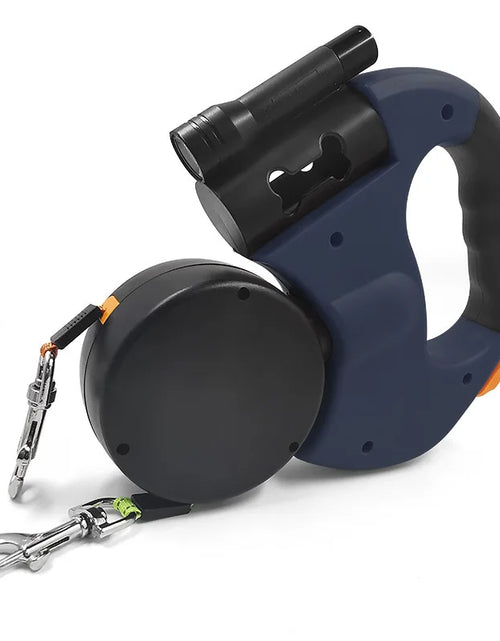 Load image into Gallery viewer, Premium 3M Retractable Double Dog Leash for Small Dogs Reflective 360 Swivel No Tangle Walking Pet Lead with LED Lights
