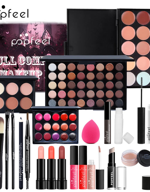Load image into Gallery viewer, Comprehensive Makeup Set for Women and Girls, Featuring Eyeshadows, Lipsticks, Eyeliner, and Face Essentials for Effortless Glamour.
