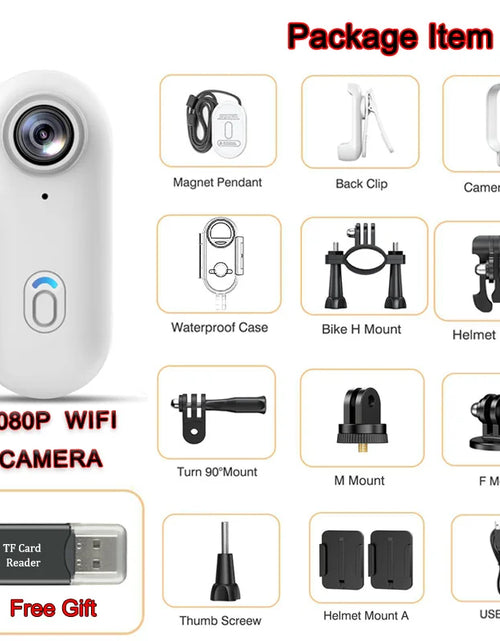 Load image into Gallery viewer, Pocket 4K Mini Camera Magnetic Wearable Cam with Waterproof Shell Wifi Bike Camera Friendly for Casual Cycling Vlog Home Use
