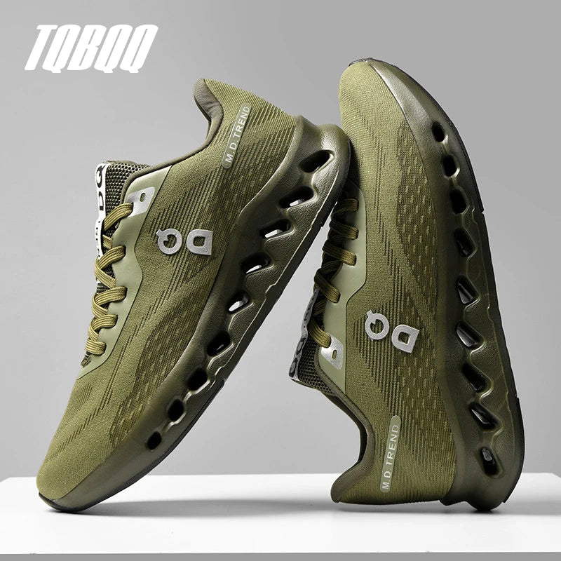 Men's Cushioned Running Shoes with Energy Return, Breathable Knit, Arch Support, and Shock Absorption - Women's Casual Marathon Sneakers