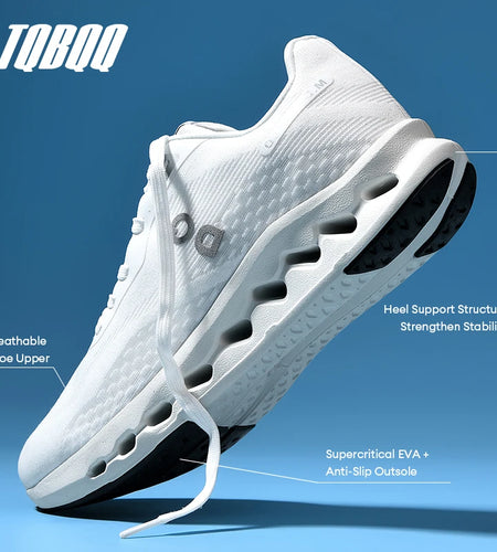 Men's Cushioned Running Shoes with Energy Return, Breathable Knit, Arch Support, and Shock Absorption - Women's Casual Marathon Sneakers