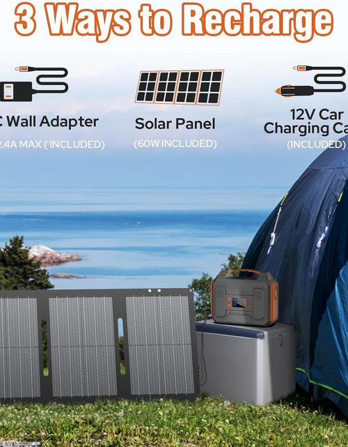 Load image into Gallery viewer, 300W Portable Solar Generator with 60W Foldable Solar Panel and 280Wh Pure Sine Wave Power Station
