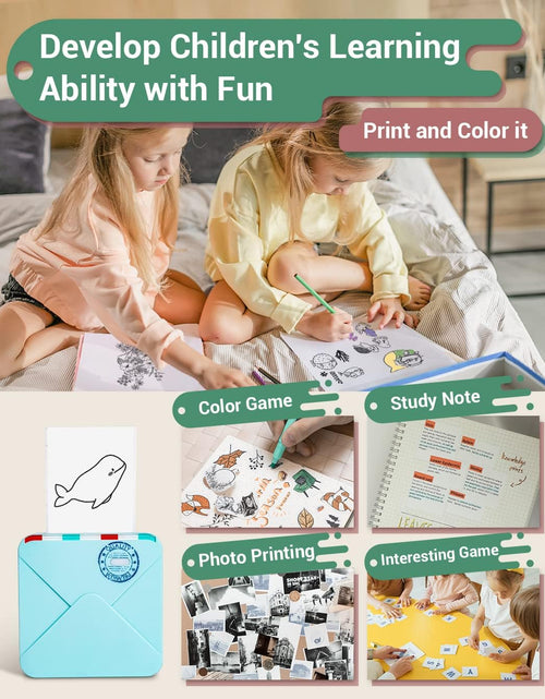 Load image into Gallery viewer, M02S Pocket Printer- 300 Dpi HD Bluetooth Thermal Photo Printer Compatible with Ios and Android, Black and White Image for Photo Printing, Plan Journal, Organization, Art Creation, Gift, Cyan
