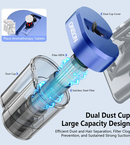 16Kpa Handheld Mattress Vacuum Cleaner, UV Light for Deep Cleaning Beds & Sofas