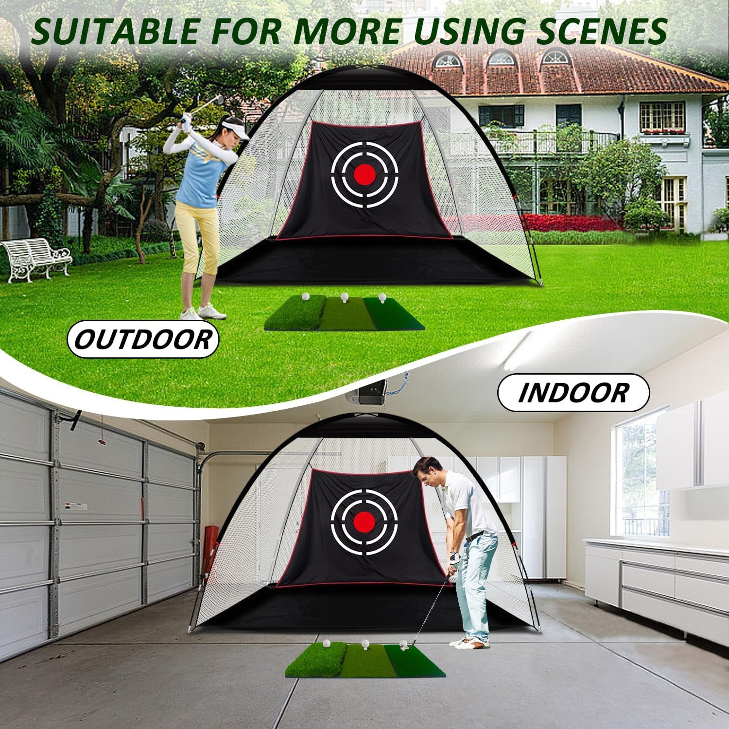Golf Net,Golf Net Backyard Driving,Golf Driving Range,Golf Set Net,Heavy Duty Dome Golf Practice Net,Golf Practice Hitting Net,Quick Setup with Target Cloth and Carry Bag(Style Optional)