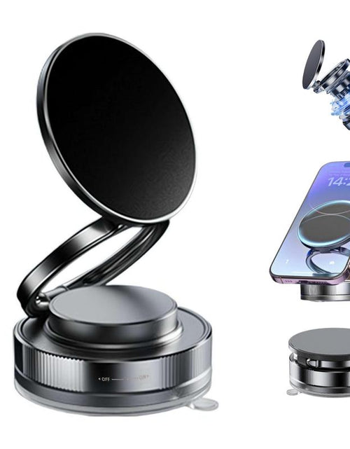 Load image into Gallery viewer, BAILIXIN 360° Adjustable Vacuum Magnetic Phone Mount - Portable and Foldable Stand for All Smartphones, Compatible with Any Car Model and Gym/Bathroom Mirrors
