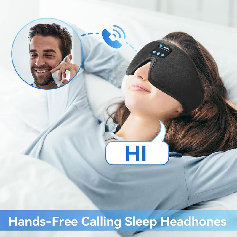 HITOZON Wireless Sleep Headphones and 3D Eye Mask with Ultra-Thin HD Stereo Speakers for Enhanced Comfort During Sleep, Workouts, and Travel - Bluetooth Compatible, Unisex, Ideal for Meditation and Insomnia Relief