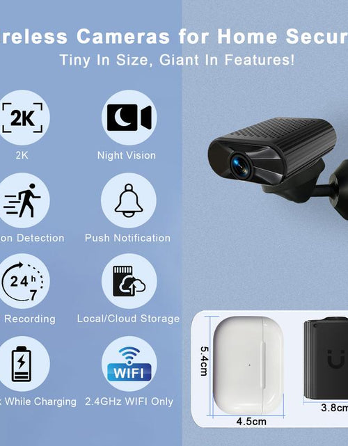 Load image into Gallery viewer, Mini Wi-Fi Surveillance Camera with Strong Magnet: 2K HD Resolution, Night Vision, 2-Hour Battery Life/USB Power, 32GB Memory Card, Compatible with iOS/Android App
