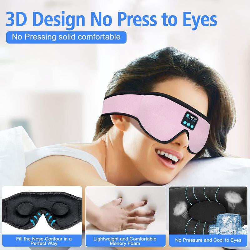 HITOZON Wireless Sleep Headphones and 3D Eye Mask with Ultra-Thin HD Stereo Speakers for Enhanced Comfort During Sleep, Workouts, and Travel - Bluetooth Compatible, Unisex, Ideal for Meditation and Insomnia Relief