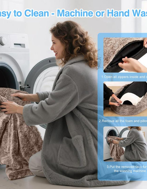 Load image into Gallery viewer, XL Orthopedic Faux Fur Dog Bed for Adults and Pets | Cozy Lounger with Pillow and Blanket | Washable Bedding, Ideal Gift for Pet Enthusiasts
