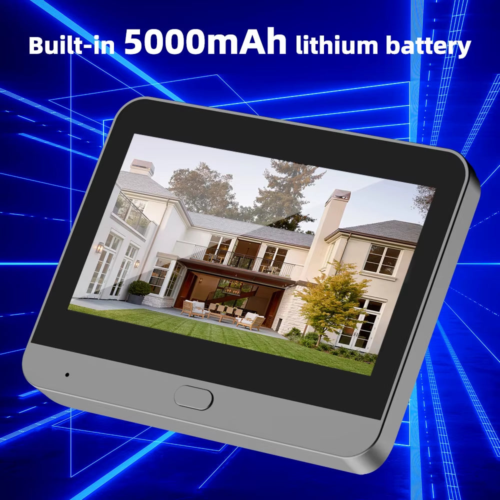 3MP Smart Life Tuya 1080P Wi-Fi Doorbell Eye Peephole Camera with 5000mAh Battery, PIR Motion Detection, IR Night Vision, Alexa and Google Assistant Compatible