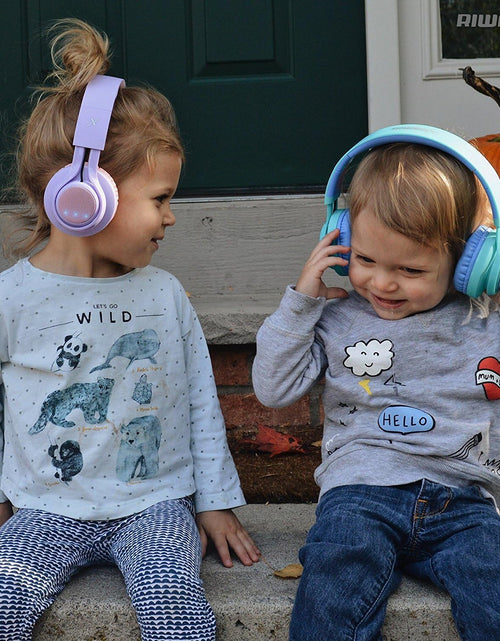 Load image into Gallery viewer, WT-7S Kids Bluetooth Headphones, LED Light up Wireless Foldable Stereo Headset with Microphone and Volume Control for Pc/Iphone/Tv/Ipad (Blue)
