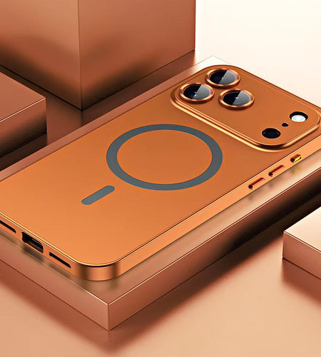 Alloy Aluminum Magnetic Case for iPhone 17 Pro Max, 16, 15, 14, 13, 12 Pro Max and iPhone Air 17 - Ultra-Thin Full Coverage Lens Protection