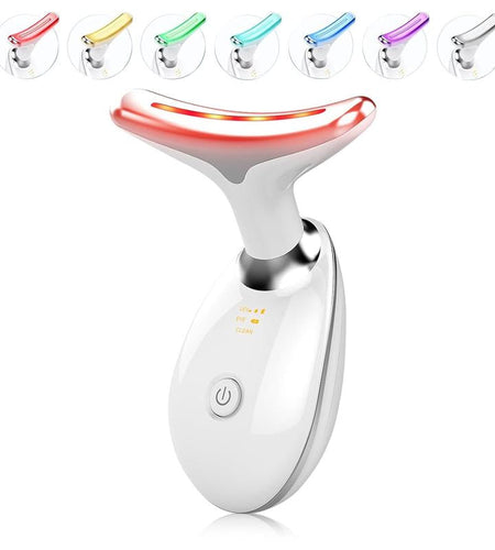 7-In-1 Neck Face Massager, 7 Color Led Face Neck Massage for Skin Care at Home, Portable Facial Massager,Face Sculpting Tool,Multifunctional Vibration