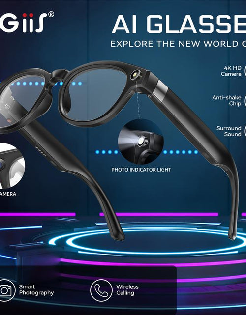 Load image into Gallery viewer, AI Smart Glasses with 1080P HD Camera, Real-Time AI Translation, and Open-Ear Bluetooth Speaker for Men and Women

