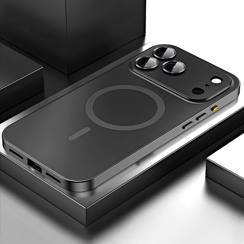 Alloy Aluminum Magnetic Case for iPhone 17 Pro Max, 16, 15, 14, 13, 12 Pro Max and iPhone Air 17 - Ultra-Thin Full Coverage Lens Protection