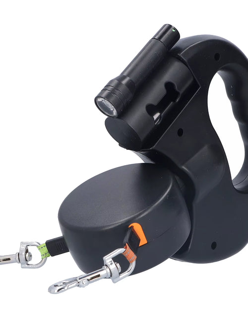 Load image into Gallery viewer, Retractable Dog Leash Automatic Retractable Pet Leash 1 Tow 2 Retractable Double Dog Leash with Flashlight and Bag Dispenser
