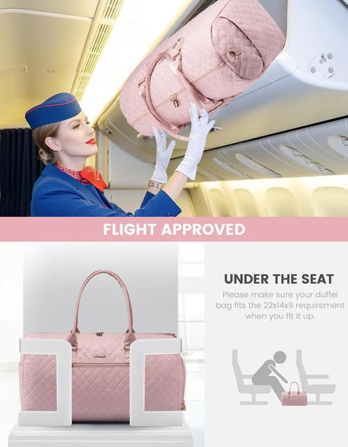 Load image into Gallery viewer, Women&#39;s Travel Duffle Bag with Toiletry Compartment, Overnight Shoe Storage, and Wet Pocket - Ideal for Gym, Weekend Getaways, and Labor &amp; Delivery
