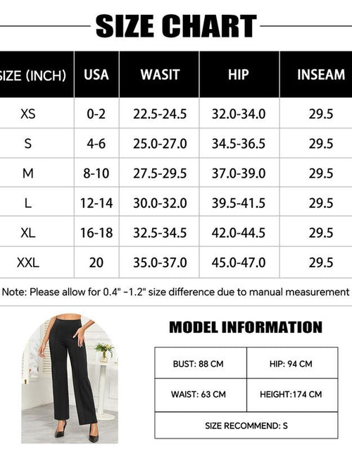 Load image into Gallery viewer, Agenlulu Women&#39;s Wide Leg Dress Pants - Elastic High Waist Straight Leg Business Casual Office Slacks
