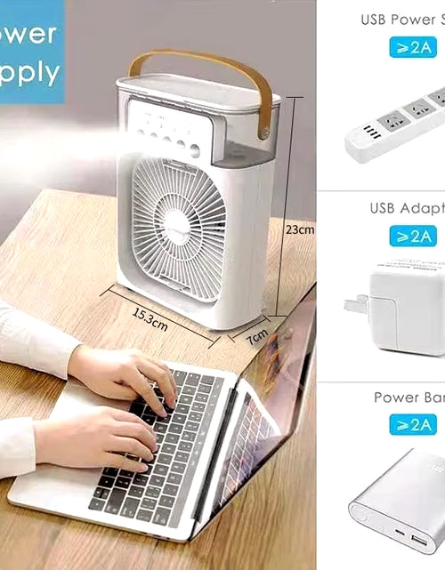 Load image into Gallery viewer, New 3 in 1 Fan Air Conditioner Household Mini Air Cooler LED Night Light Portable Humidifier Air Adjustment Fan Office Home Fan
