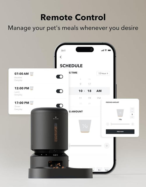 Load image into Gallery viewer, PETLIBRO Smart Automatic Cat Feeder with Camera for Dual Pet Use, 1080P HD Video and Night Vision, 5G WiFi Connectivity, Two-Way Audio, Low Food and Motion Alerts, Dual Tray Design, 5L Capacity, Black
