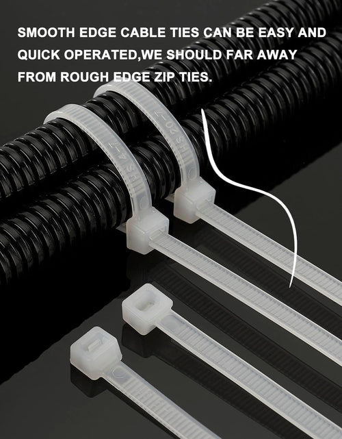 Load image into Gallery viewer, Zip Ties 10 Inch White 50 LBS Nylon Medium Clear Cable Ties Straps Strong for Bike/Car/Cord Management,100 Pack
