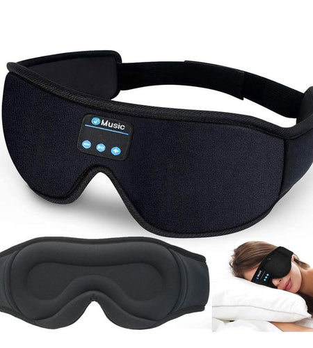 HITOZON Wireless Sleep Headphones and 3D Eye Mask with Ultra-Thin HD Stereo Speakers for Enhanced Comfort During Sleep, Workouts, and Travel - Bluetooth Compatible, Unisex, Ideal for Meditation and Insomnia Relief