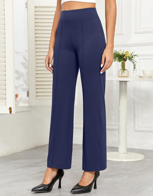 Load image into Gallery viewer, Agenlulu Women&#39;s Wide Leg Dress Pants - Elastic High Waist Straight Leg Business Casual Office Slacks
